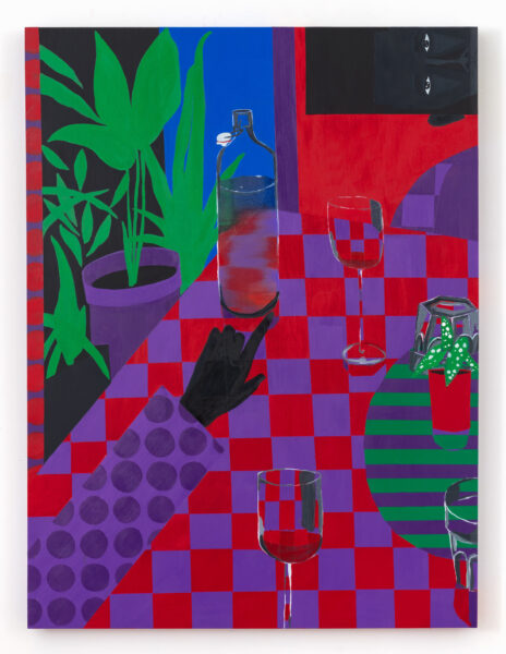 Painting 'Drinks for two' by Jon Key at Carl Freedman Gallery