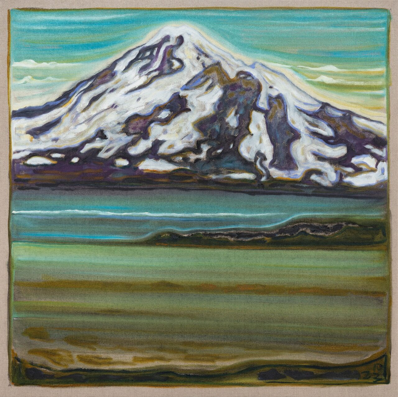 Painting 'Tahoma' by Billy Childish at Carl Freedman Gallery.