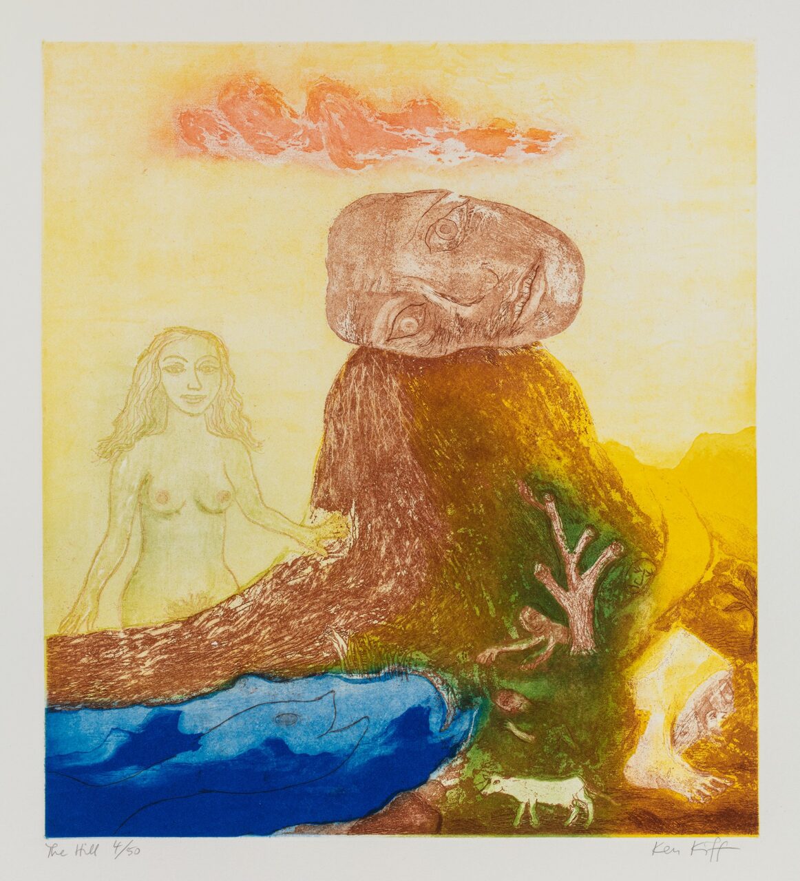 Painting 'The Hill' by Ken Kiff at Carl Freedman Gallery