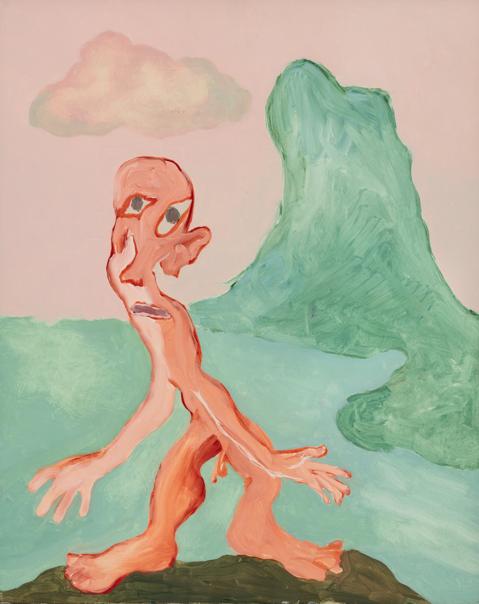 Painting 'Man and Island' by Ken Kiff at Carl Freedman Gallery