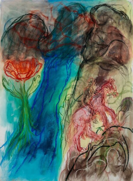Painting 'Uphill' by Ken Kiff at Carl Freedman Gallery