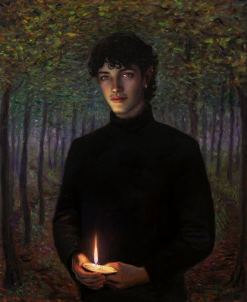 Elf with a candle - TM Davy