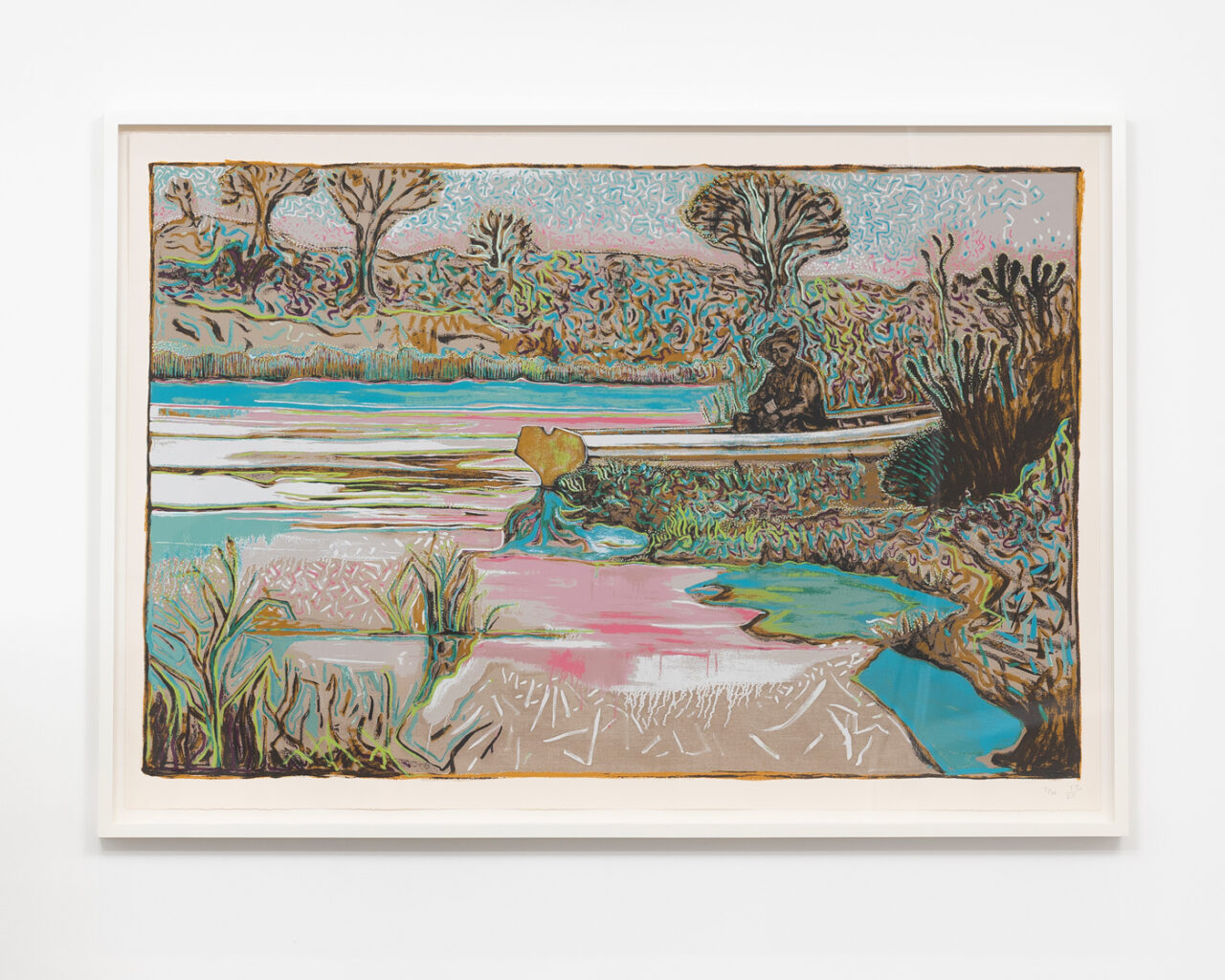 Billy Childish, the river garden (2025), Edition of 30, 16 colour Screenprint, Produced by Counter Studio, Margate.