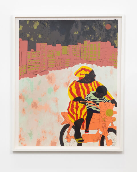 Cassi Namoda, The mother and child from Matola (2025), Edition of 75, 22 colour Screenprint, Produced by Counter Studio, Margate.
