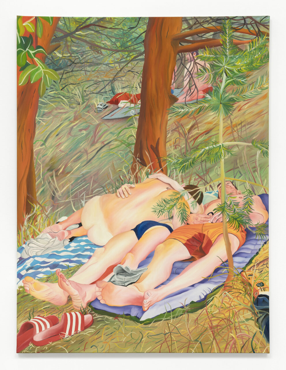 Navot Miller Doobi, Nico & Clemens asleep in Whole Festival, 2025 Oil on canvas 102 x 76 cm (40 x 30 in)