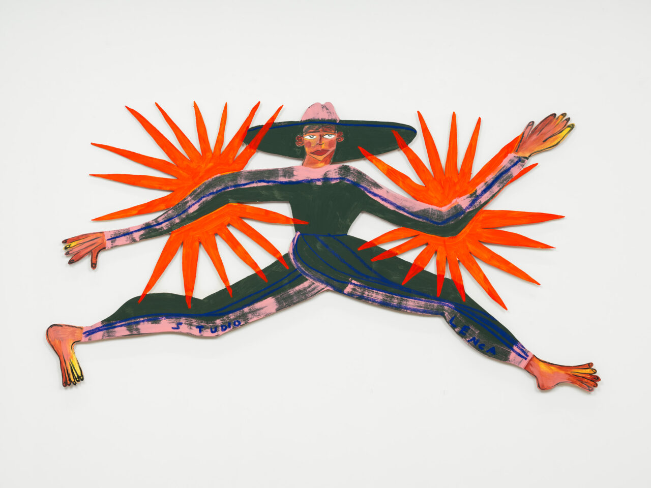 Studio Lenca Naranja, 2025 Oil and acrylic on wood 118 x 226 cm (46.5 x 89 in)