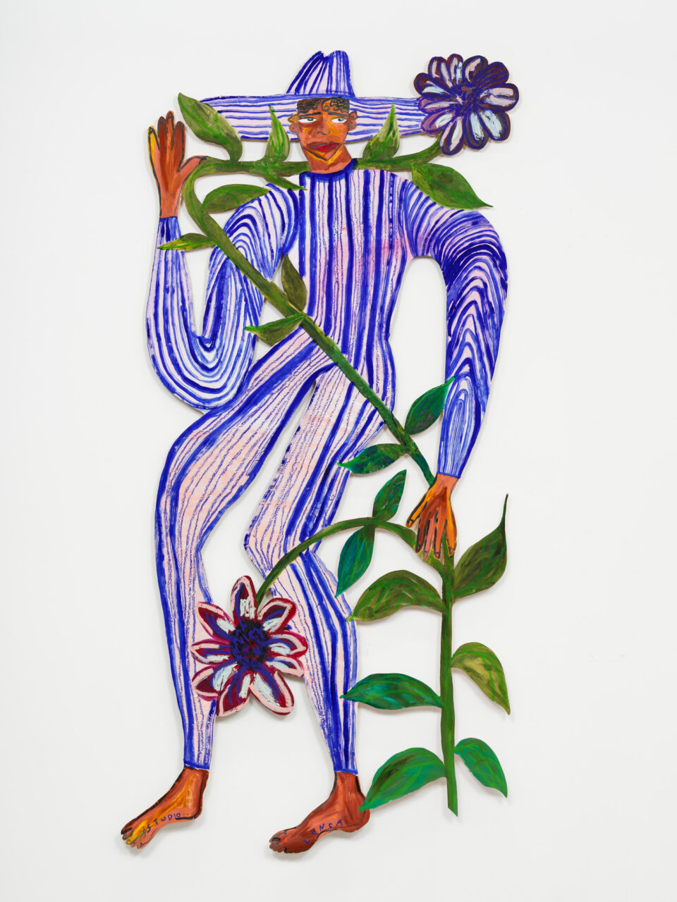 Studio Lenca Flores, 2025 Oil and acrylic on wood 242 x 112 cm (95.5 x 44 in)