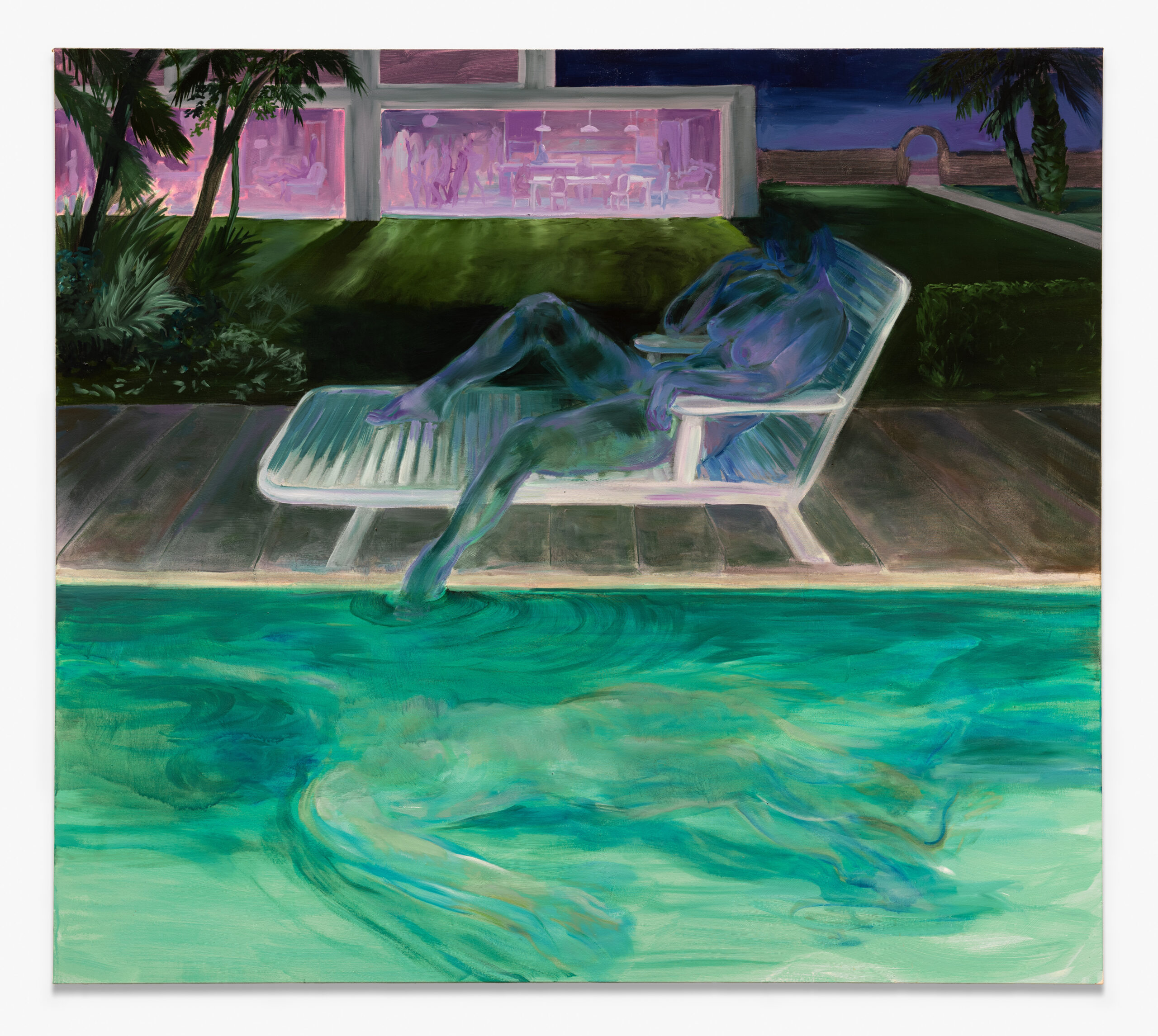 Laura Footes, A Secret Swim (2025), Oil on canvas, 170 x 190 cm (67 x 75 in)